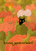 Citrouilles et chat noir pour un anniversaire